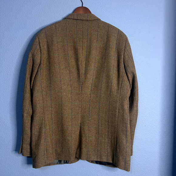 Alan Flusser Mens Brown Suit Jacket Blazer Large Wool Professor Single Breast - Picture 9 of 16